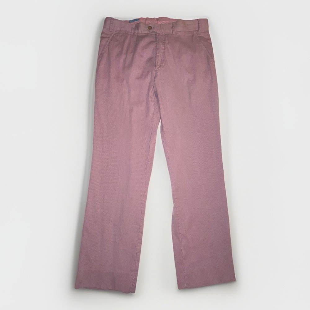 J. McLaughlin Womens Pink Gray Stripes Chino Cotton Pants Size 34x29‎ Flat Front